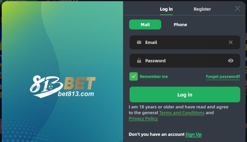 Como fazer o 813bet login